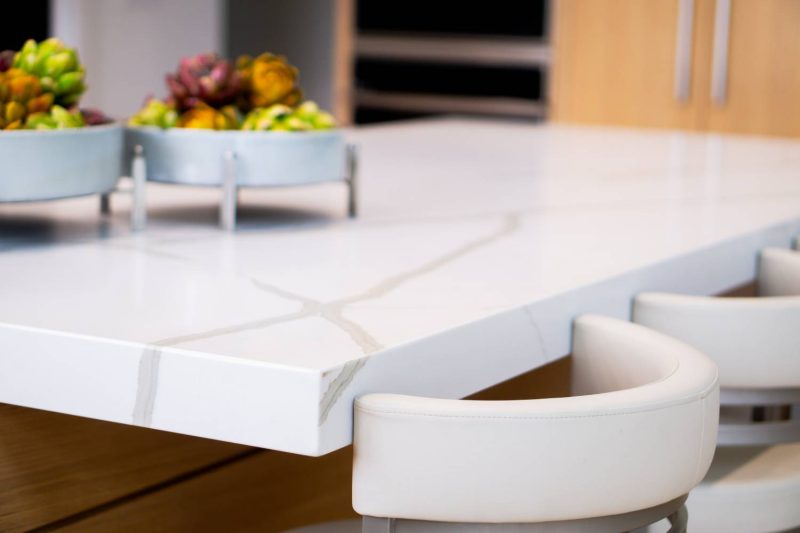 White marble kitchen countertops Indianapolis | Peak Stone Company